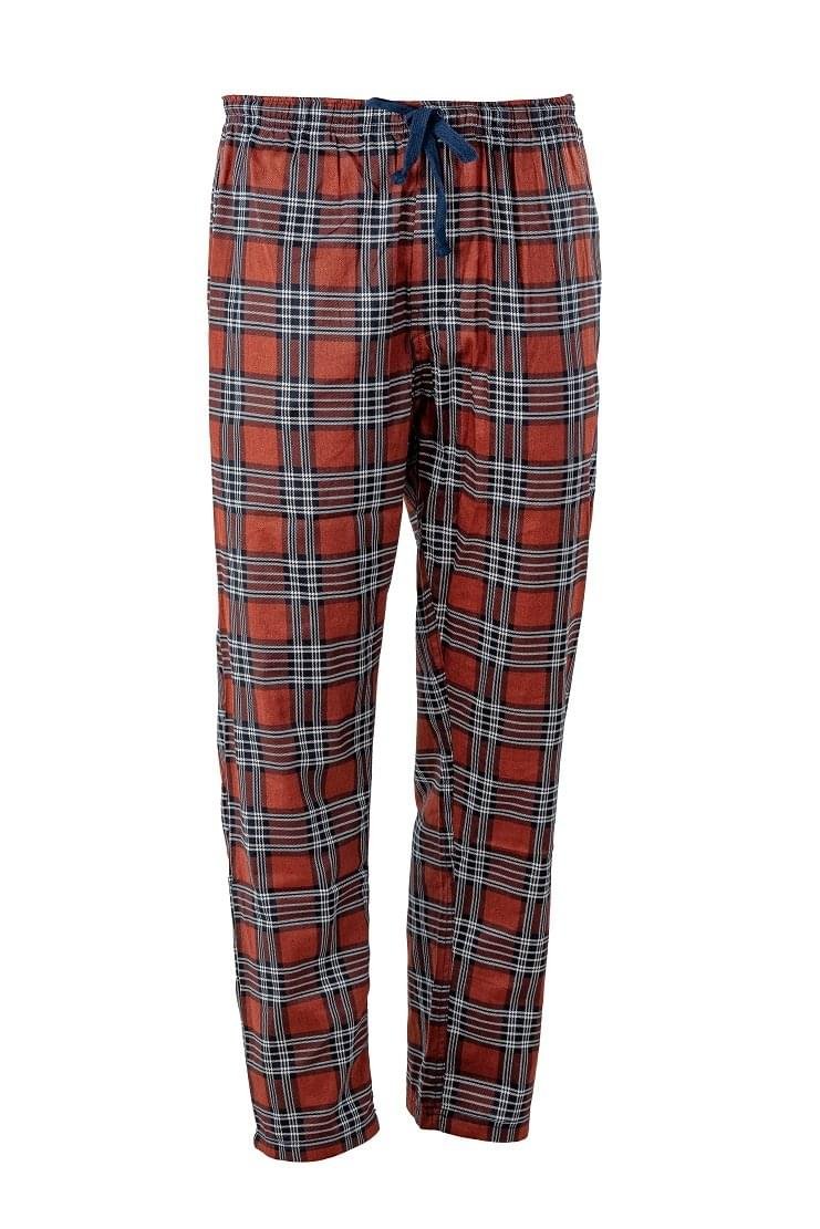 ZenFab Collection Cotton Casual Pajama for Men (Orange Check)